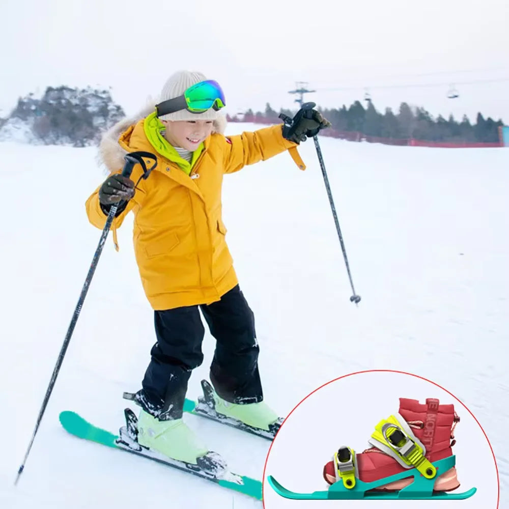 Adult mini entry-level ski skis suitable for beginners Ski boots that can be worn directly on the feet Snow walking shoes