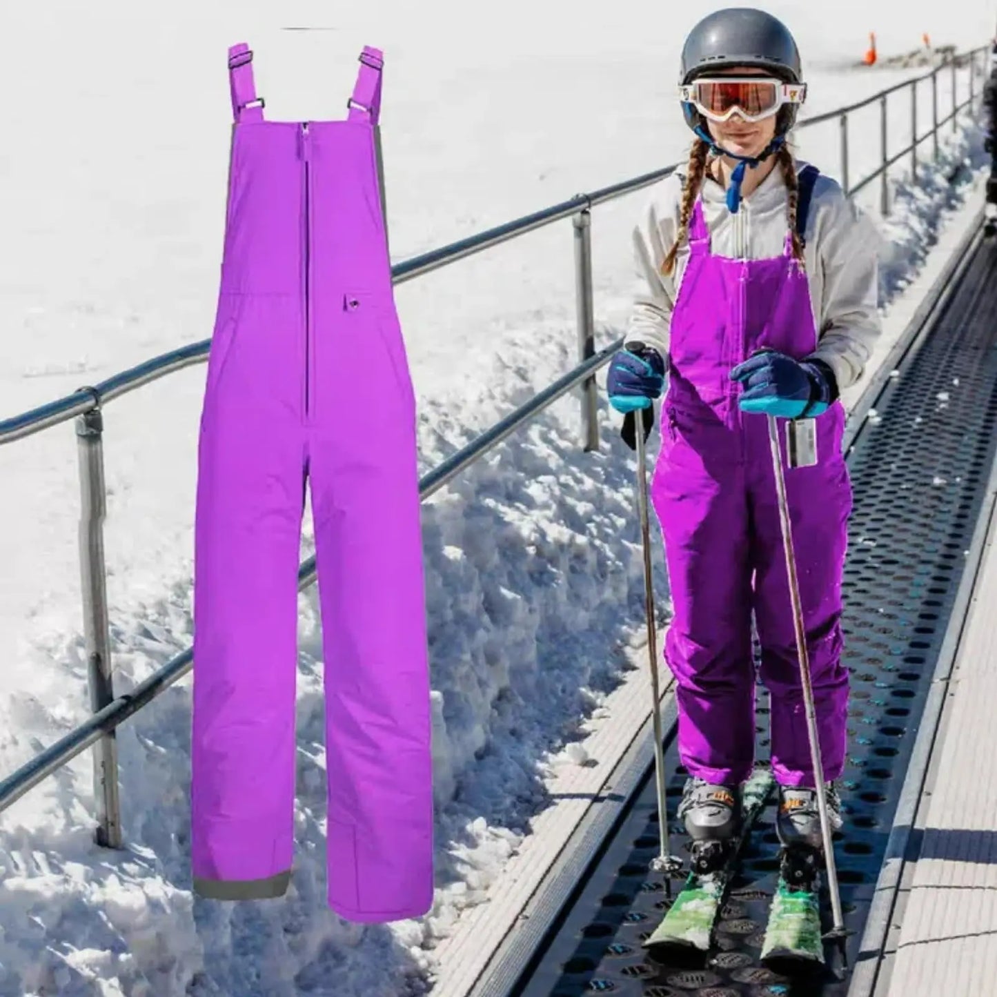 Children's Ski Pants Boys Girls Loose Casual Fashion Comfy Jumpsuit Rompers Pants Mountain Children's Ski Waterproof Snowpants