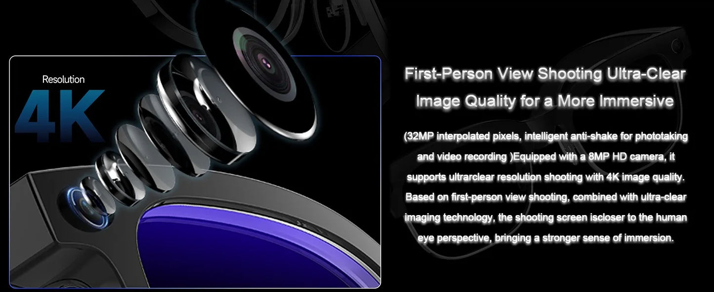 2025 New Upgrade Smart Glasses With Camera Video Recording AI Photo Recognition Bluetooth Call Translation Voice Sunglasses Man