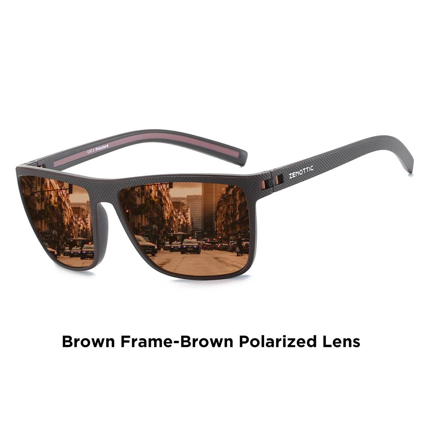 ZENOTTIC Retro Square Polarized Prescription Sunglasses Fashion Lightweight TR90 Progressive Optical Sun Glasses for Women Men