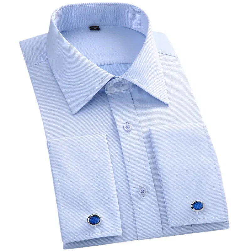 S~6XL satin plus size long sleeve shirt business casual dress shirt non-ironing wrinkle-resistant men's wholesale, men's shirts
