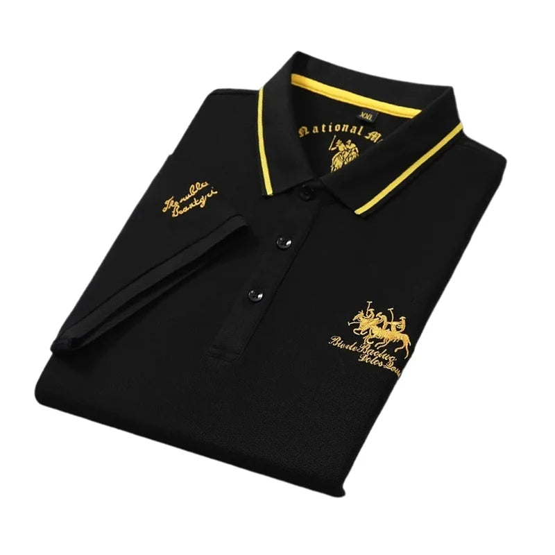 Summer Mens Short Sleeve Embroidered Polo Shirts Breathable Lightweight Shirt Luxury Top Casual Lapel T-shirt Men T Shirt Homme