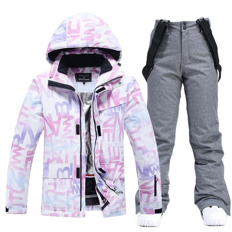 Ski Suit Women Winter Warm Waterproof Outdoor Sports Snow Jackets and Pants Hot Ski Equipment Snowboard Down Jacket Female Brand