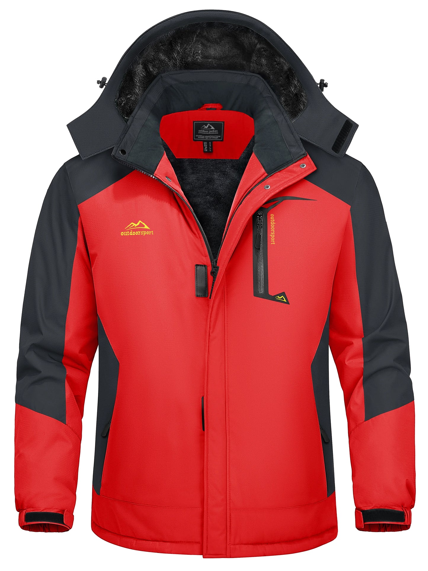 TACVASEN Winter Thicken Coats Mens Ski Snow Jacket Waterproof Fleece Insulated Jackets Outdoor Snowboard Warm Parka Raincoat