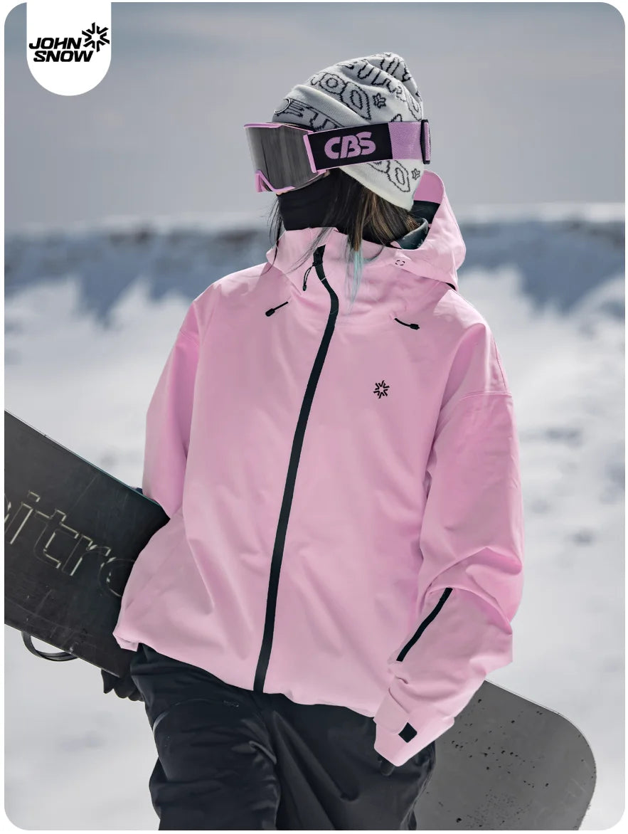 John Snow 2025 3L Ski Jacket & Pants Set Waterproof Snowboard Suit Thermal Winter Sports Gear with Fleece Lining for Men & Women