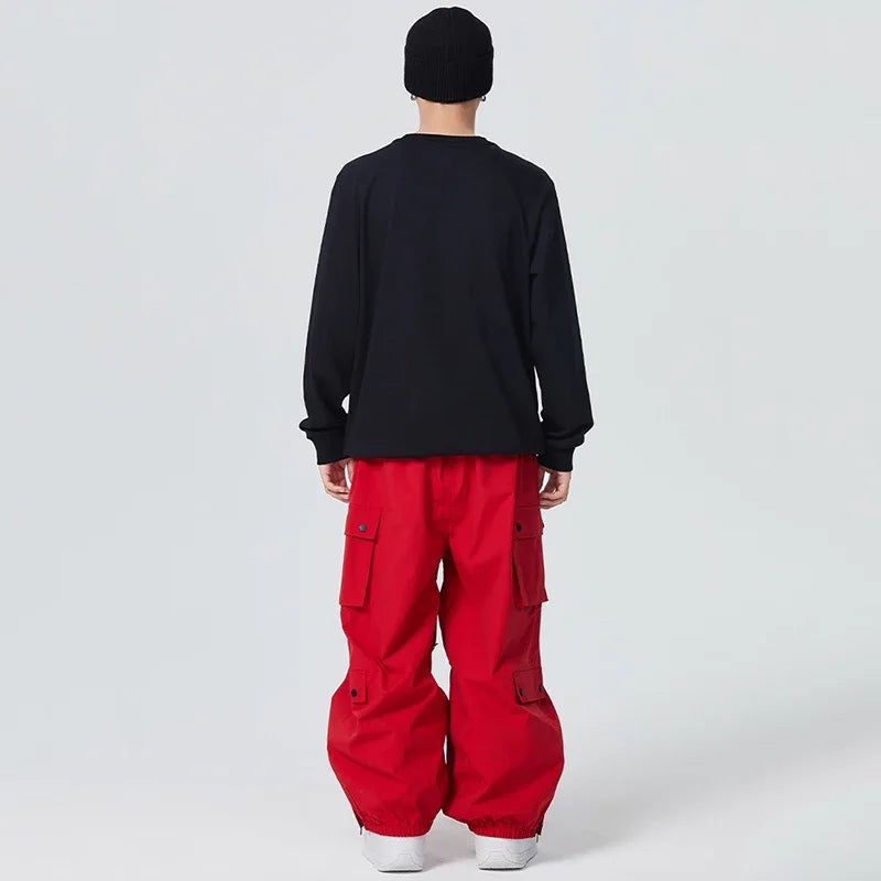 Man Snow Overalls Women Couple Loose Skiing Pants Outdoor Sports Waterproof Windproof Ski Trousers Winter Warm Adult Pants 2026