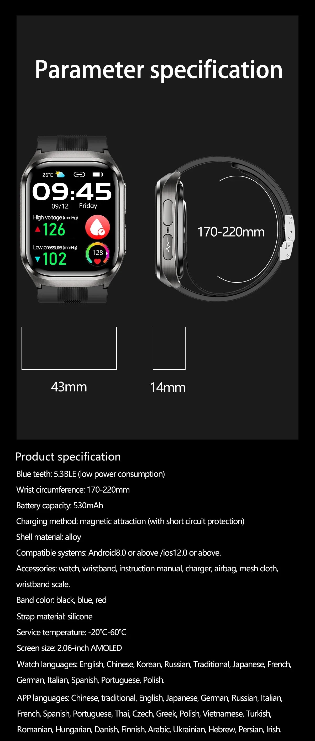 2026New Air Pump Airbag True Blood Pressure Smartwatch MultiDimensional Health Monitoring Micro Physical Examination Smart Watch