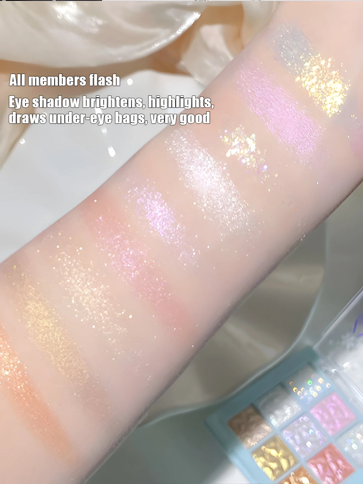 Christmas Snowflake 9-Color Eyeshadow Palette - Fine, Easy-To-Apply Powder With Sparkling Chameleon & Pearlescent Shades In Cora