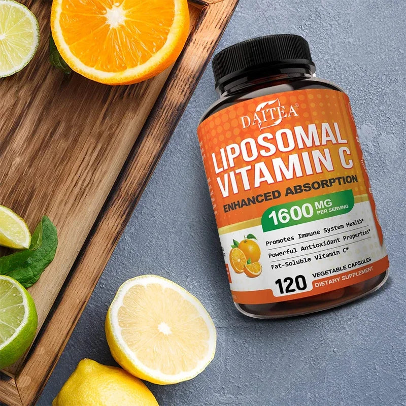 Liposomal Vitamin C 1600 Mg - Highly Absorbable, Fat Soluble Vitamin C, Antioxidant Supplement, Immune System & Collagen Booster