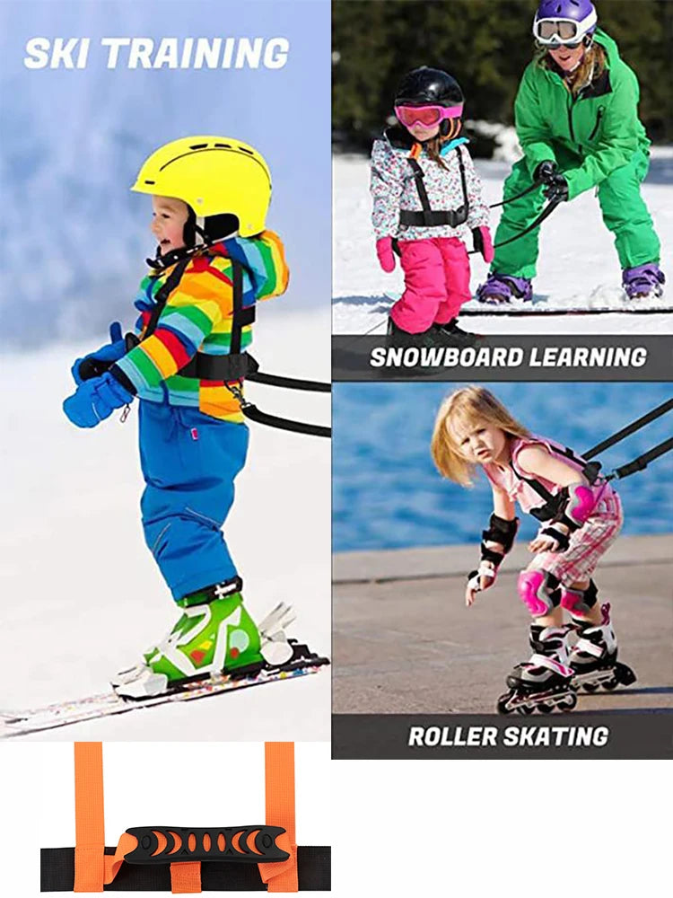 Kids Skiing Harness Safety Shoulder Strap Skating Training Snowboarding Cycling Outdoor Sport Belt for Child Beginner