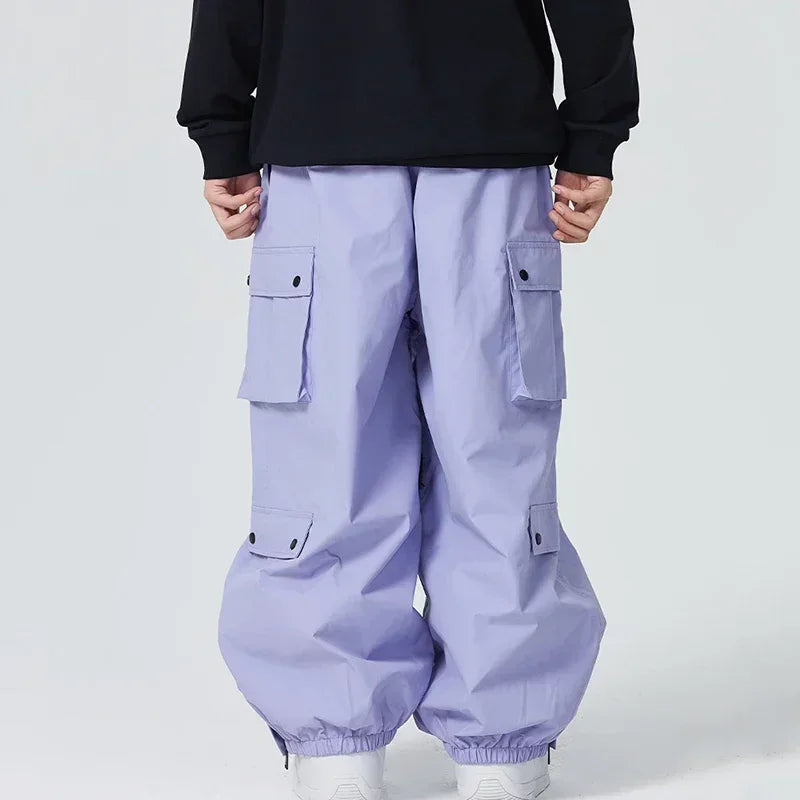 Man Snow Overalls Women Couple Loose Skiing Pants Outdoor Sports Waterproof Windproof Ski Trousers Winter Warm Adult Pants 2026