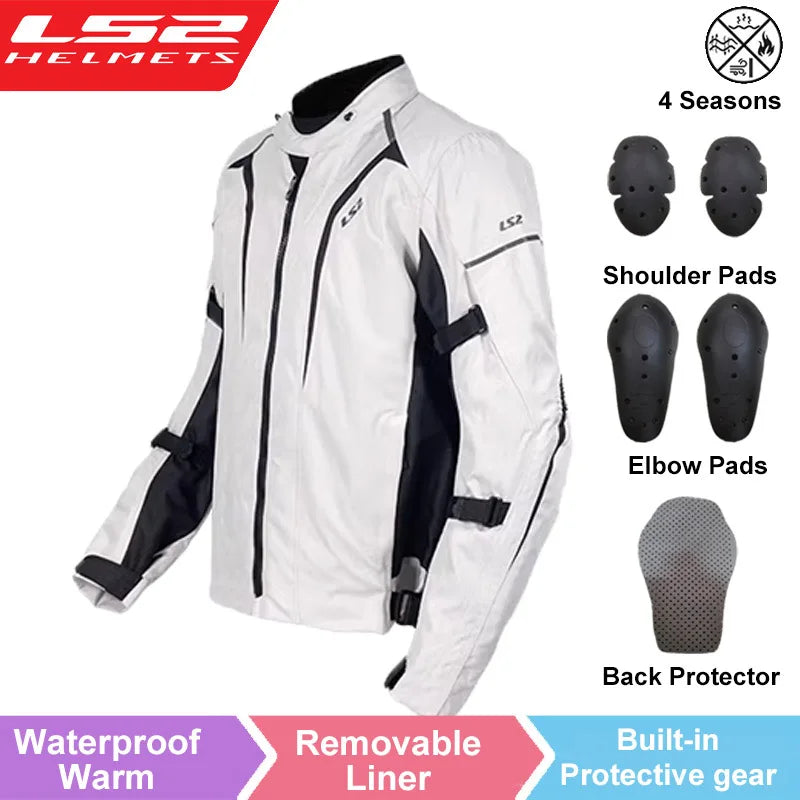 LS2 Original Motorcycle Jacket Winter Warm LS2 SEPANG Motocross Riding Jacket Men Women CE Anti-fall Waterproof Motorbike Jacket