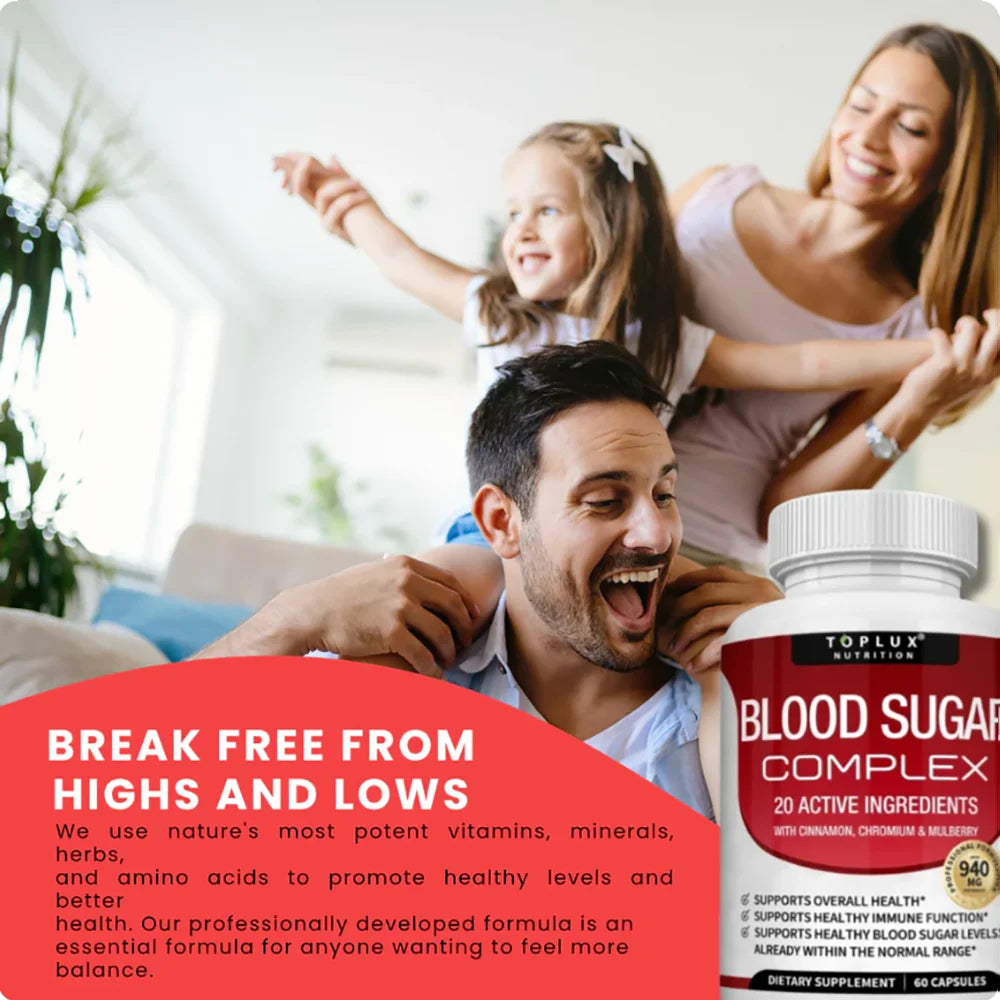 Normal Blood Sugar Support Supplement - 20 Active Ingredients Complex to Support Blood Sugar Levels Already in The Normal Range