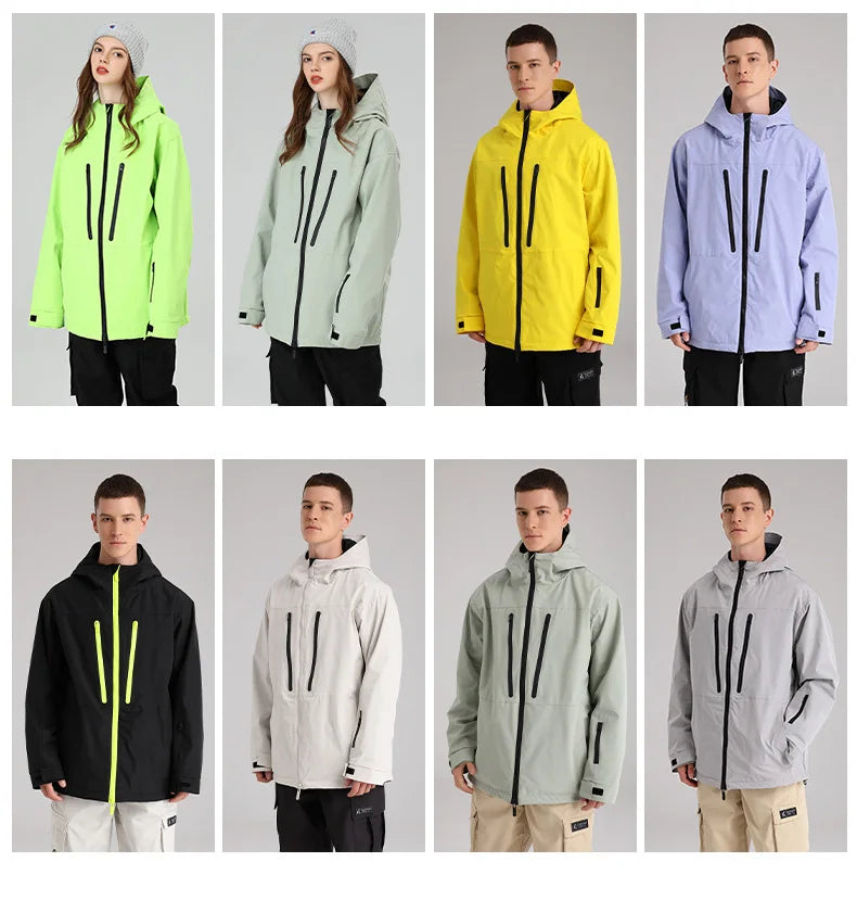 SEARIPE Winter Men Women Hooded Ski Jacket Waterproof Breathable Warm Snowboarding Coats Male And Female Outdoor Skiing Tops