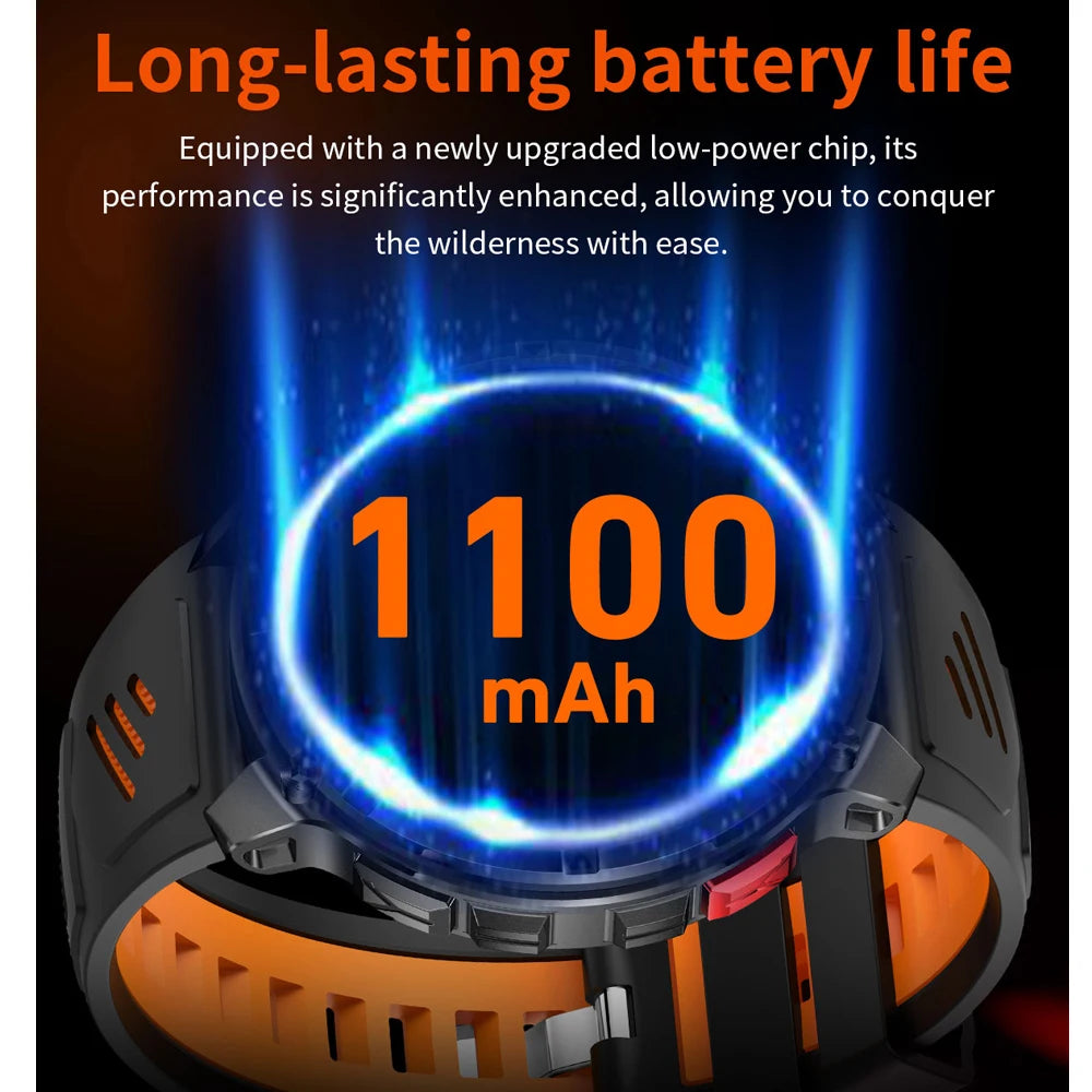 2026 New T-Rex3 Pro 1100mAh Battery Smart Watch GPS path 5ATM Waterproof Sports Run tracker Outdoors Compass Military Smartwatch