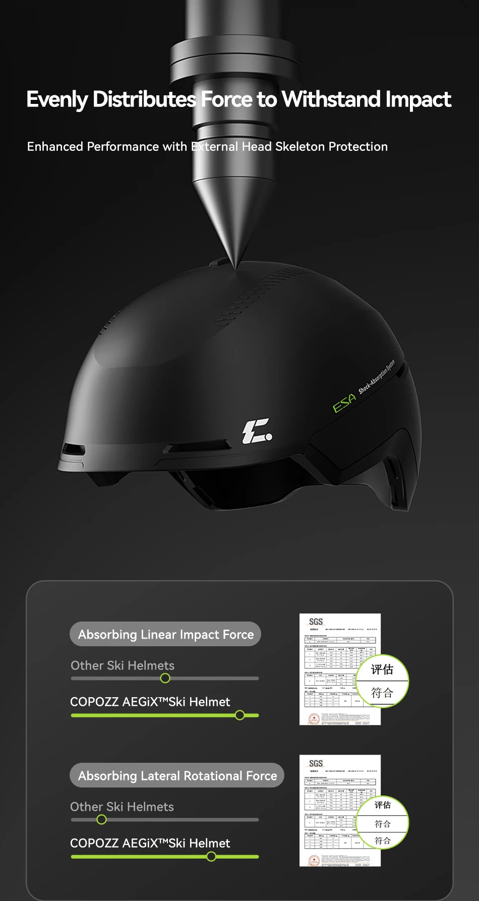 COPOZZ Winter Ski Helmet One-piece Adult Universal Snow Helmet Skating Ski Snowboard Outdoor Sports Helmets with RECCO Reflector