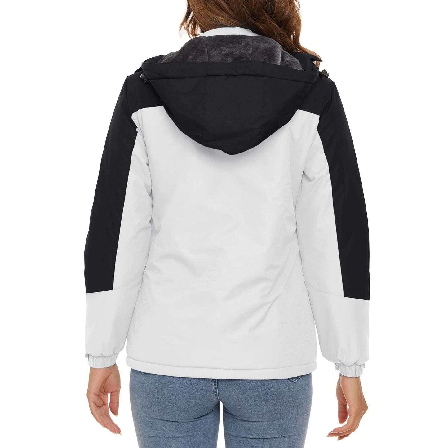 KEFITEVD Women's Winter Heavyweight Snowboard Skiing Jacket Outdoor Thermal Warm Hiking Jackets Coats Windbreaker Outwear Casual