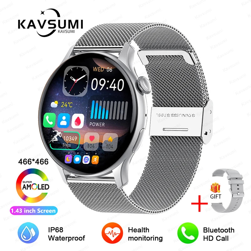 2025 NFC Smart Watch Amoled HD GPS Track Sports Heart Rate Bluetooth Call Waterproof Ladies Women Smartwatch For Women's Gift