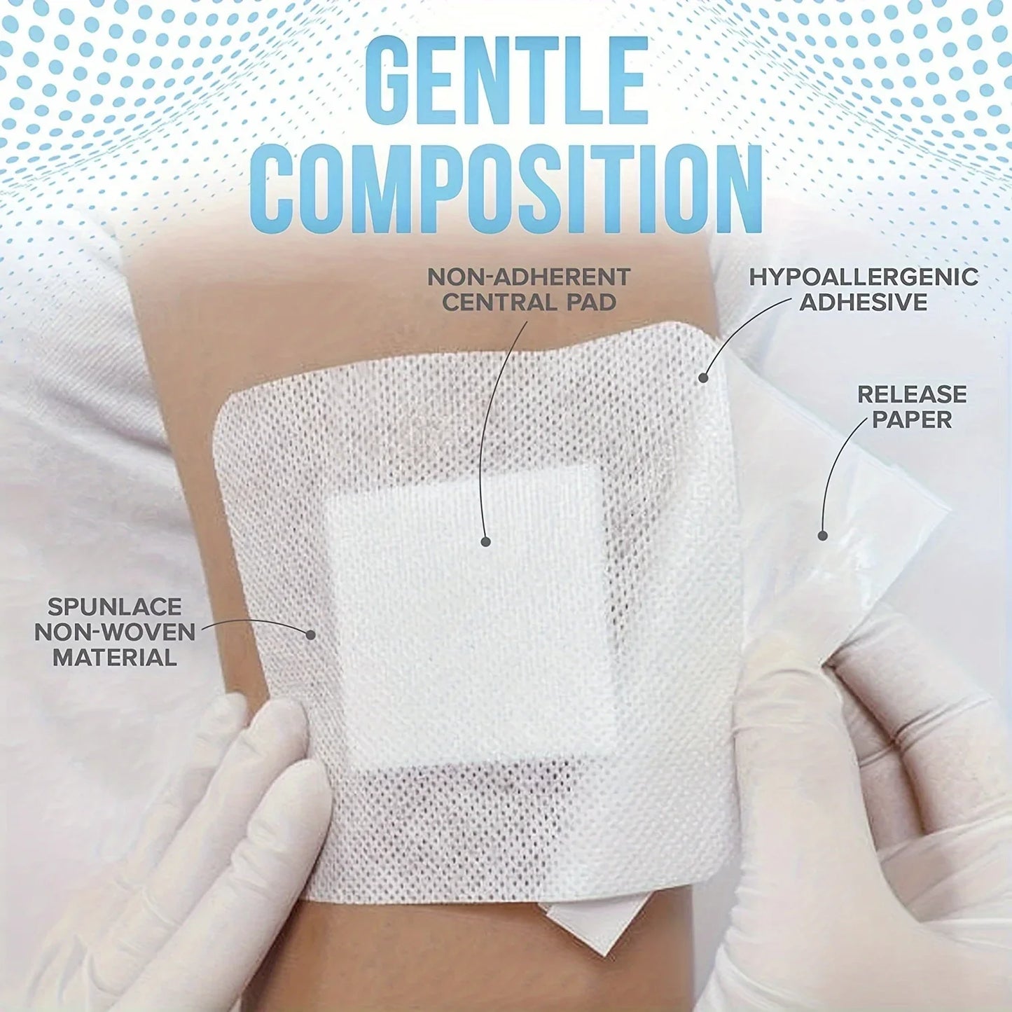 50pcs Large Size Hypoallergenic Non-woven Medical Adhesive Wound Dressing Band Aid Bandage Large Wound First Aid Health Patch
