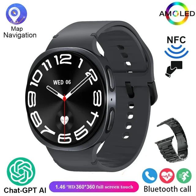 2026 New Men Watch 8 GPS Smart Watch 1.46inch AMOLED Health Sports Tracker Heart Rate NFC Bluetooth Call Waterproof Smartwatch
