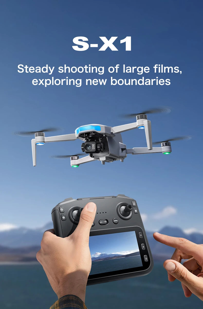 S-X1 New Drone with Screen 3-Axis Anti-shake Gimbal 4K Aerial Brushless Drones RC Quadcopter 5G GPS 8K HD Cameras EIS Mini Dron