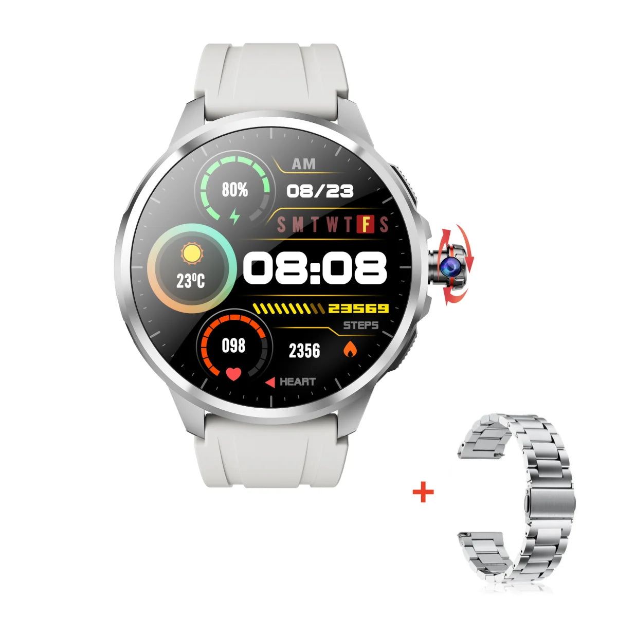 Original H99 Smart Watch Android Watches Amoled Smartwatch With 190° Rotary Camera Google Play Store 1.95inch Amoled Screen