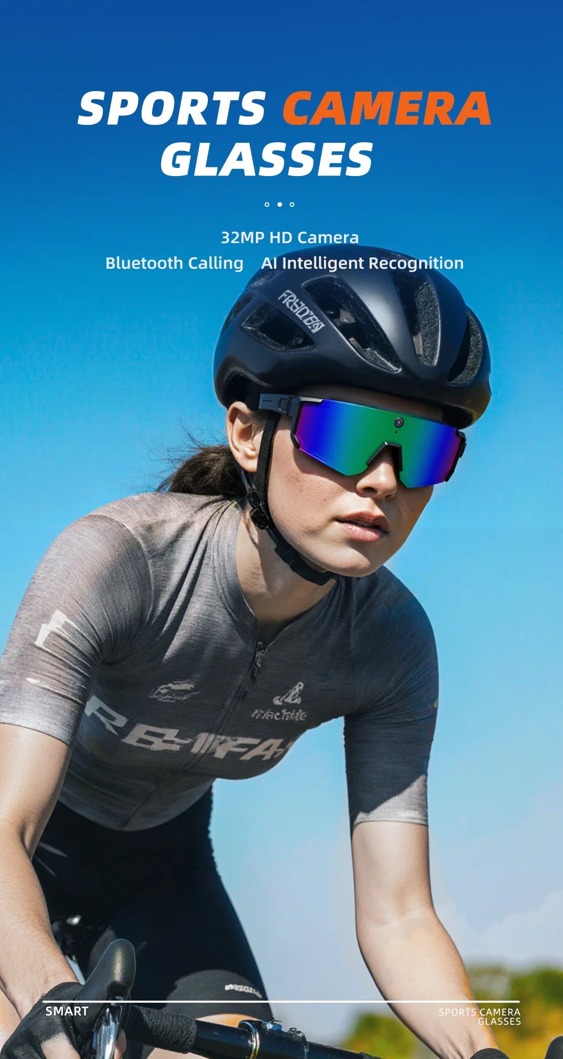 4K Polarized Sunglasses AI Smart HD 800W Camera Bluetooth Call Translation For Men Cycling Anti Glare Driving UV400 IP54 Goggles