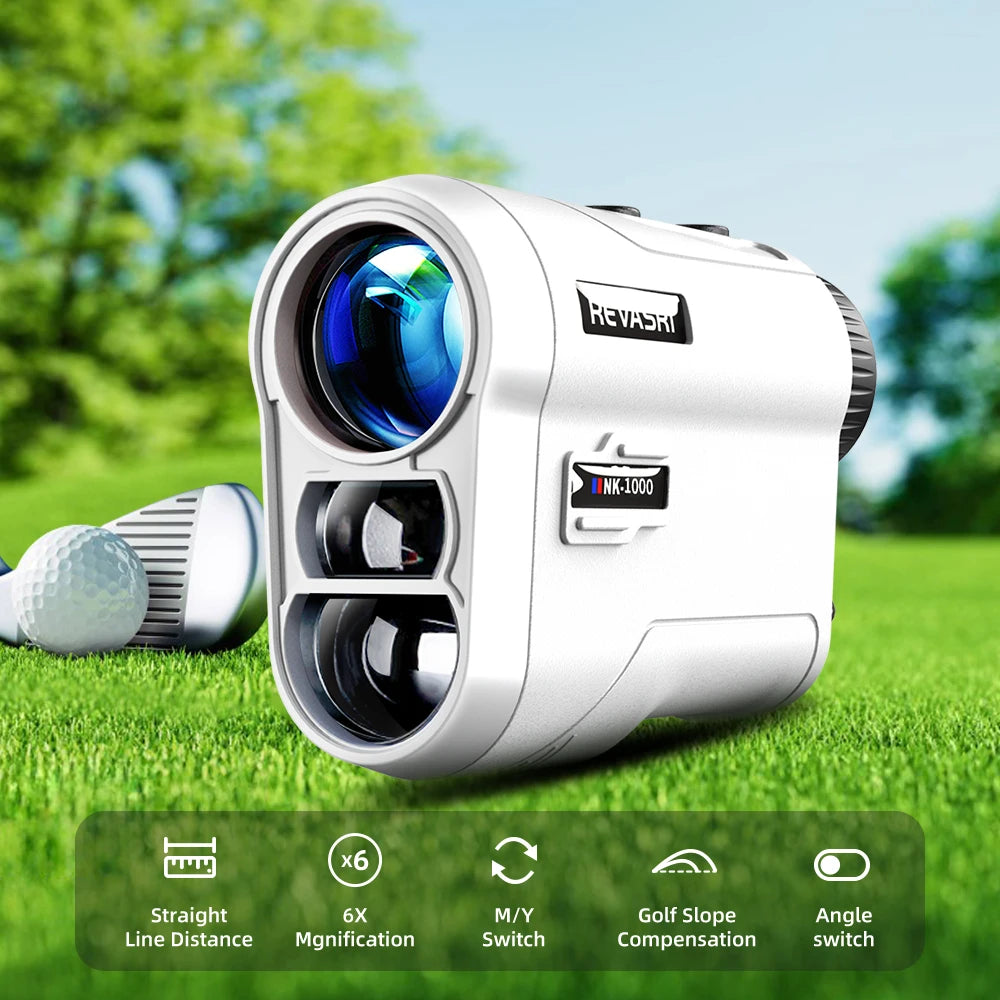 REVASRI Golf Laser Rangefinder Rechargeable 600M/1000M 6X Magnification Monocular Telescope Range Finder for Outdoor Sports
