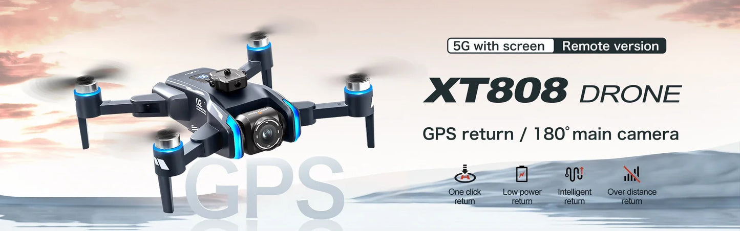2025 NEW XT808 RC Screen Control Drone GPS 8K Professional Aerial Photography Camera Obstacle Avoidance Brushless Quadcopter Toy