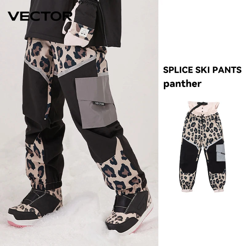 Winter Ski Pants Women Outdoor High Quality Windproof Waterproof Warm Snow Trousers Winter Ski Snowboarding Pants Splicing beam