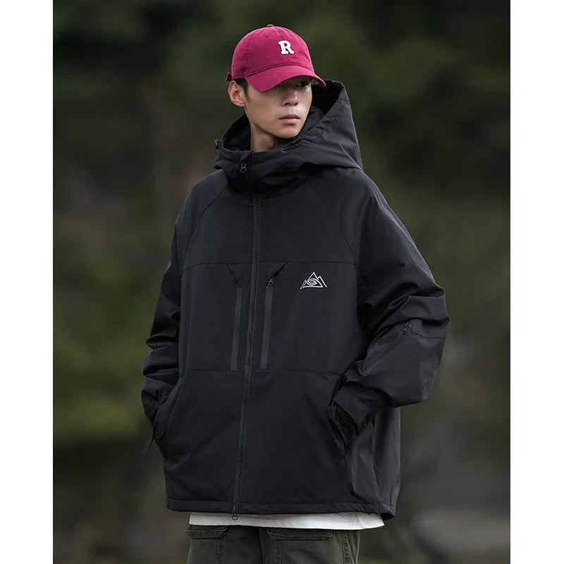 Winter Waterproof Windproof Thermal Ski Jacket for Men Unisex Style Cotton Insulated Thick Warm Snowsports Outdoor Sports Coat