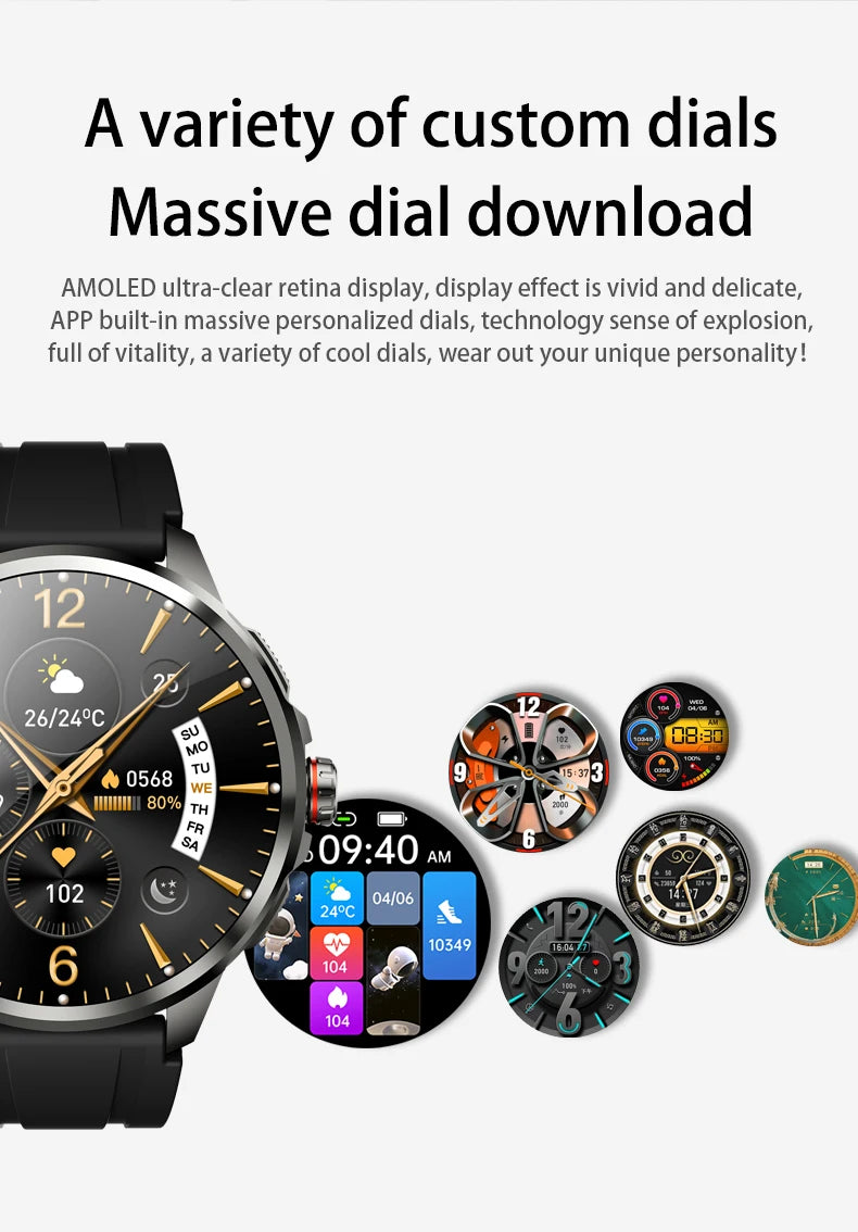 Original H99 Smart Watch Android Watches Amoled Smartwatch With 190° Rotary Camera Google Play Store 1.95inch Amoled Screen