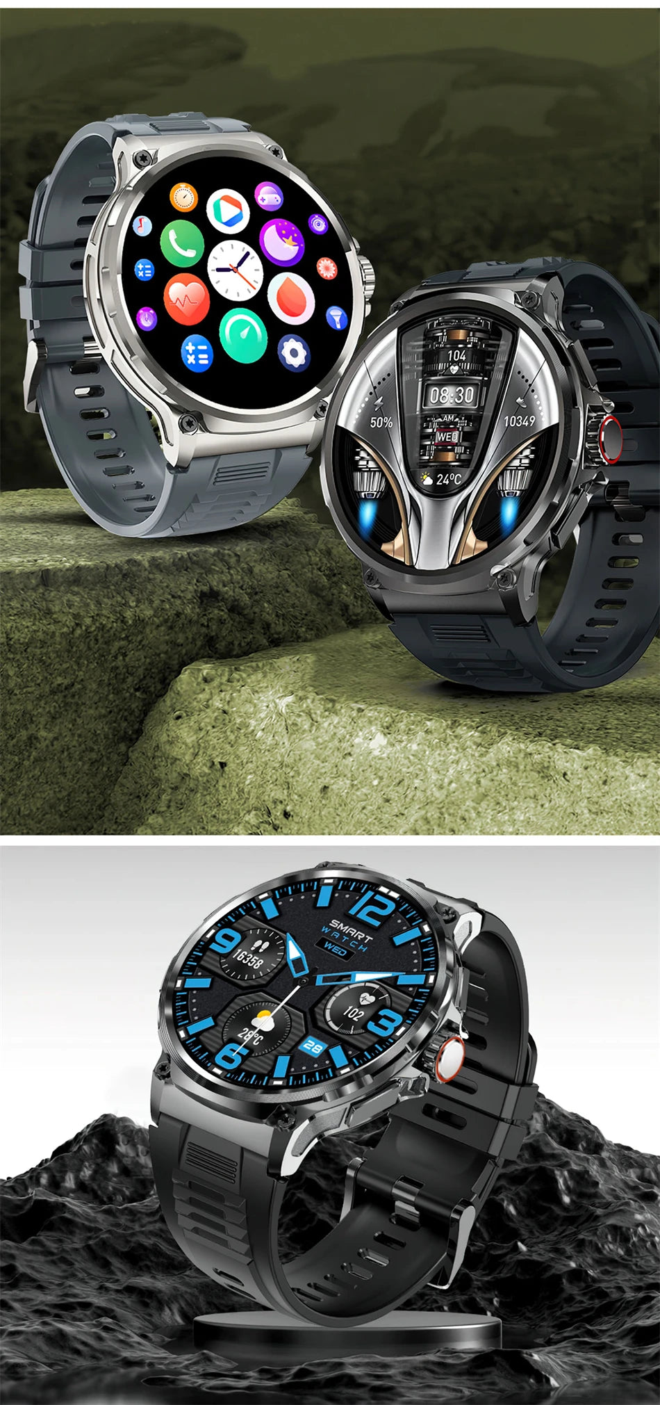 2026 New Men GPS Track Smart Watch 1.85 Inch Ultra HD AMOLED Screen 710 Mah Battery Bluetooth Call Smartwatch For Android IOS