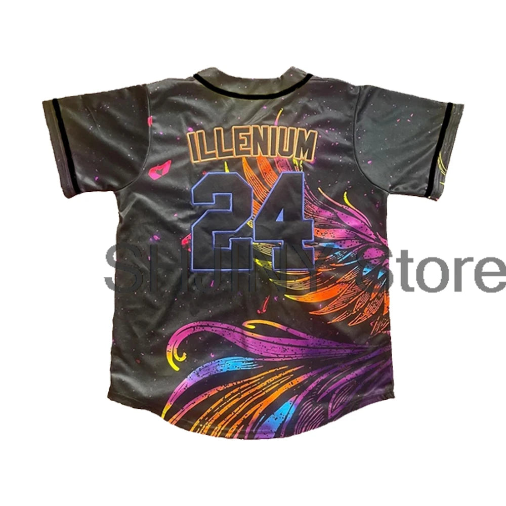 Illenium 2024 EDC Jersey Pop Up Red Rock Baseball Jacket Shirts Short Sleeve Tee Women Men Streetwear Hip Hop Clothes