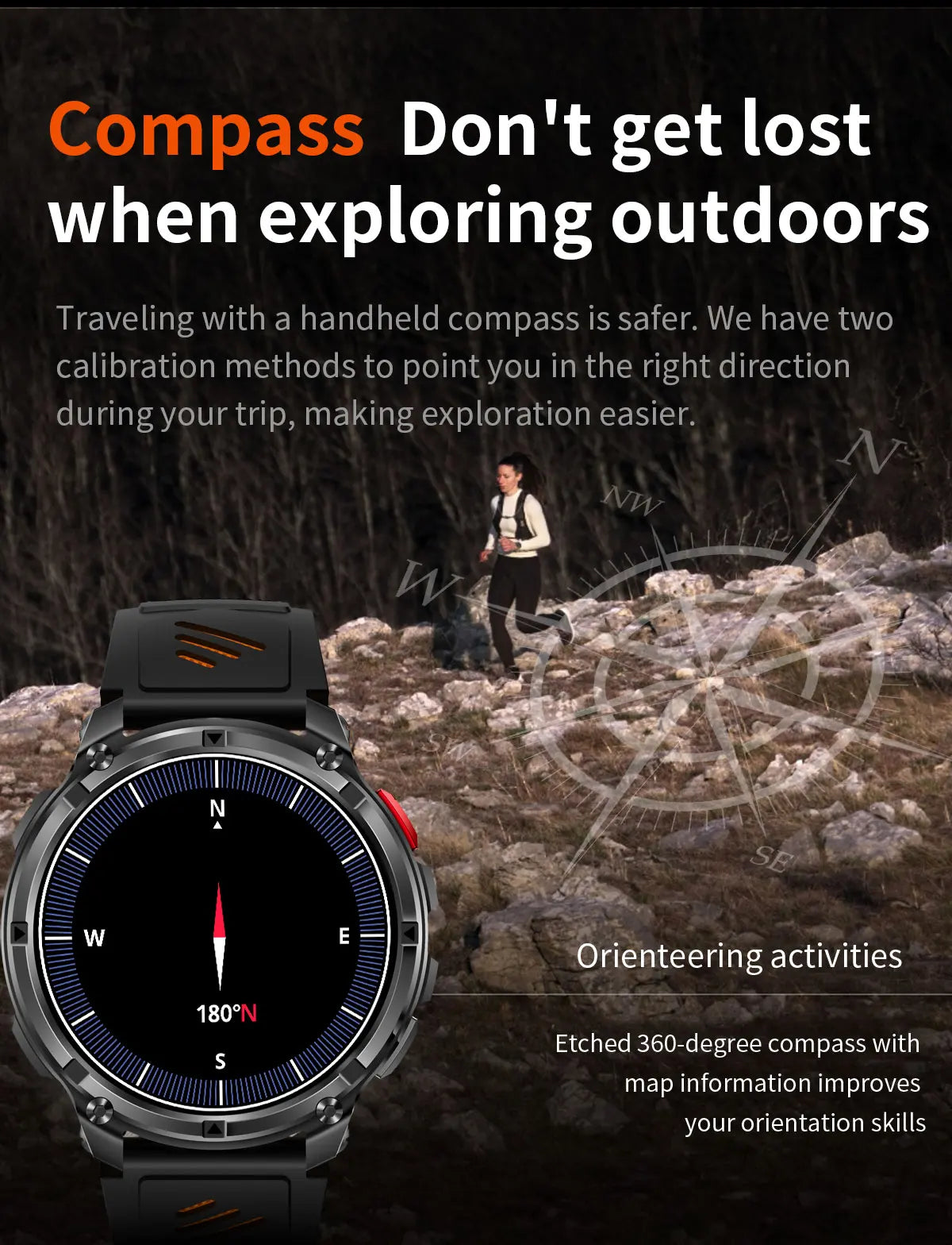 2026 New T-Rex3 Ultra 1100Mah Military Smart Watch Men 1.7"AMOLED GPS Path 5ATM Waterproof Compass LED Flashlight Smartwatch iOS