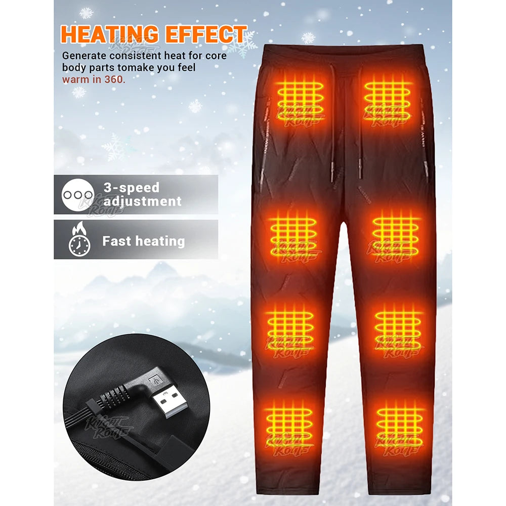 Winter Heated Pants 18-Zone Heating with Dual Control,3-Temperature Settings,Perfect for Ski and Cold Weather Work as Casual
