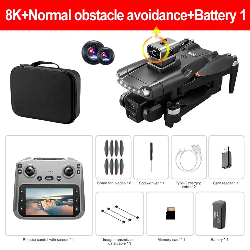 Original V198MAX GPS Return Drone 5G 8K HD Dual Camera Dron Remote With Screen Laser Obstacle Avoidance Drone RC Toys Gifts FPV