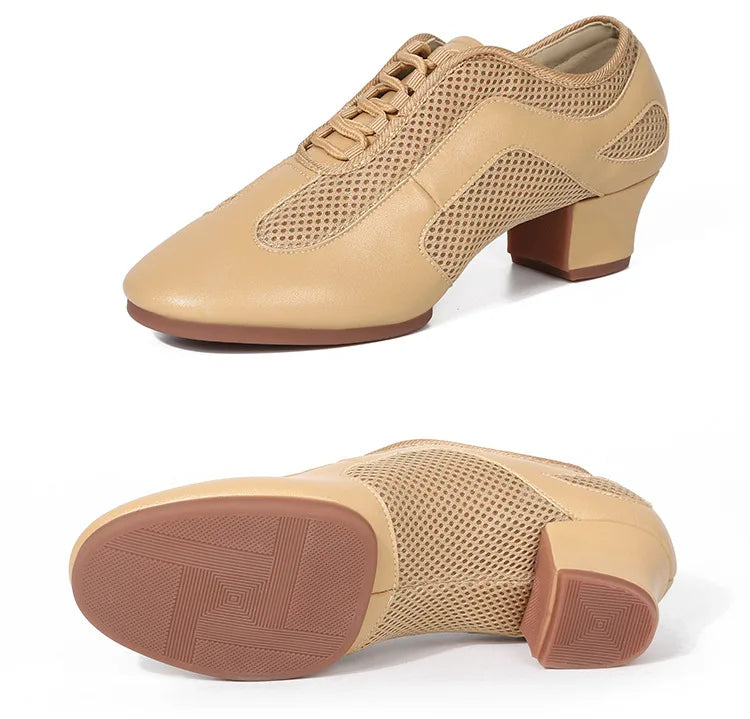 Latin Dance Shoes Adult Men Women Skin Tone Patent Leather Professional Soft Teacher Shoes Square Dance Shoes Ballroom Big Size