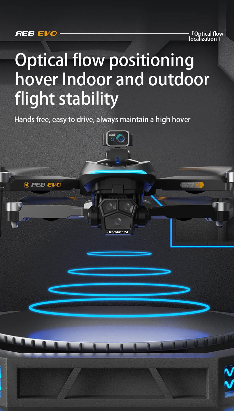 AE8 EVO GPS Drone 4K Professional HD Dual Camera With Screen 5G WIFI 360°Obstacle Avoidance Brushless Rc Quadcopter FPV Drones