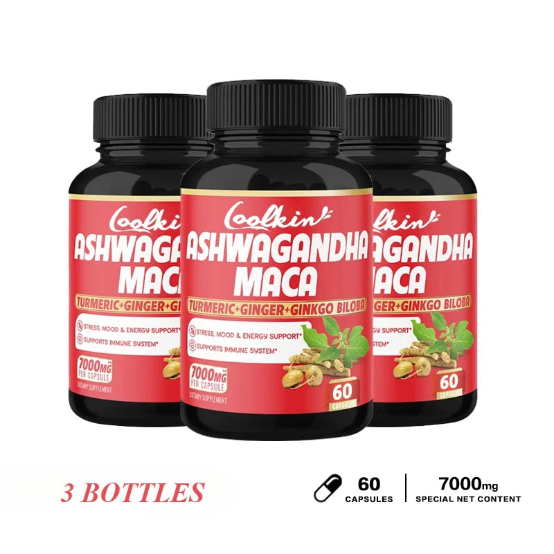 Ashwagandha and Maca Supplements - Male Supplements, Stamina & endurance, Supports Reproductive Health