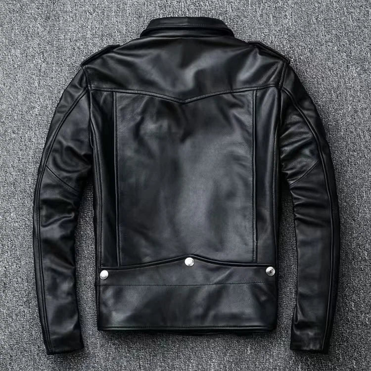 Men's Slim Fit PU Leather Jacket Fashionable Motorcycle Style Spring Autumn Korean Version Casual Outerwear Male Biker Coat