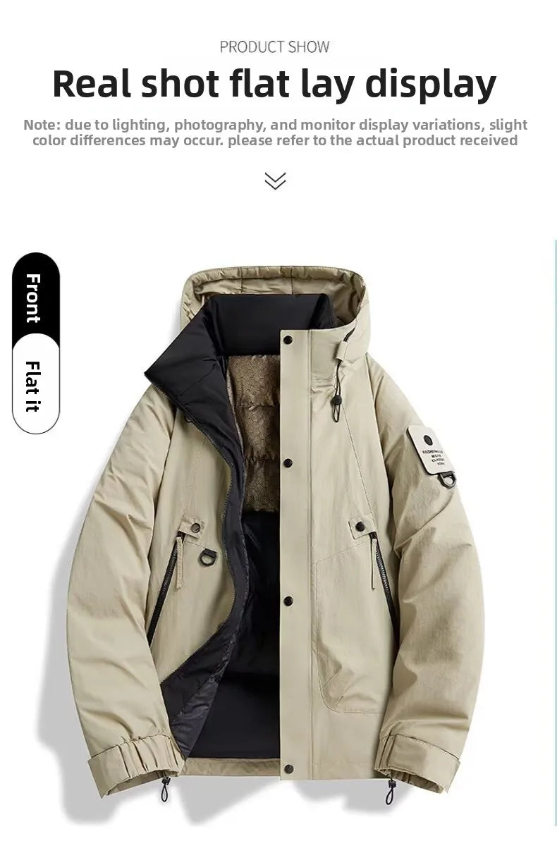 2025 New Men's Winter Coat Thickened and Warm Loose Cotton Jacket Outdoor Ski Jacket Padded Jacket