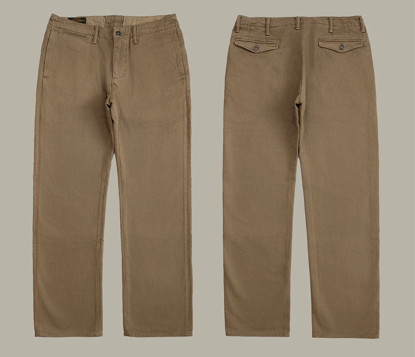 Red Tornado Garmen-Dyed Officer Chino Pants Straight Fit American Casual Style Men's Everyday Trousers