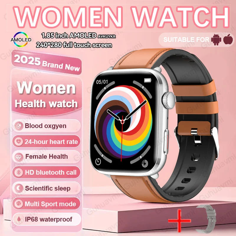 2025 New Women Men AI Smart Diagnosis Watch HRV+PPG Blood Pressure Heart Rate Health Monitor IP68 NFC Fashion Sports Smartwatchs