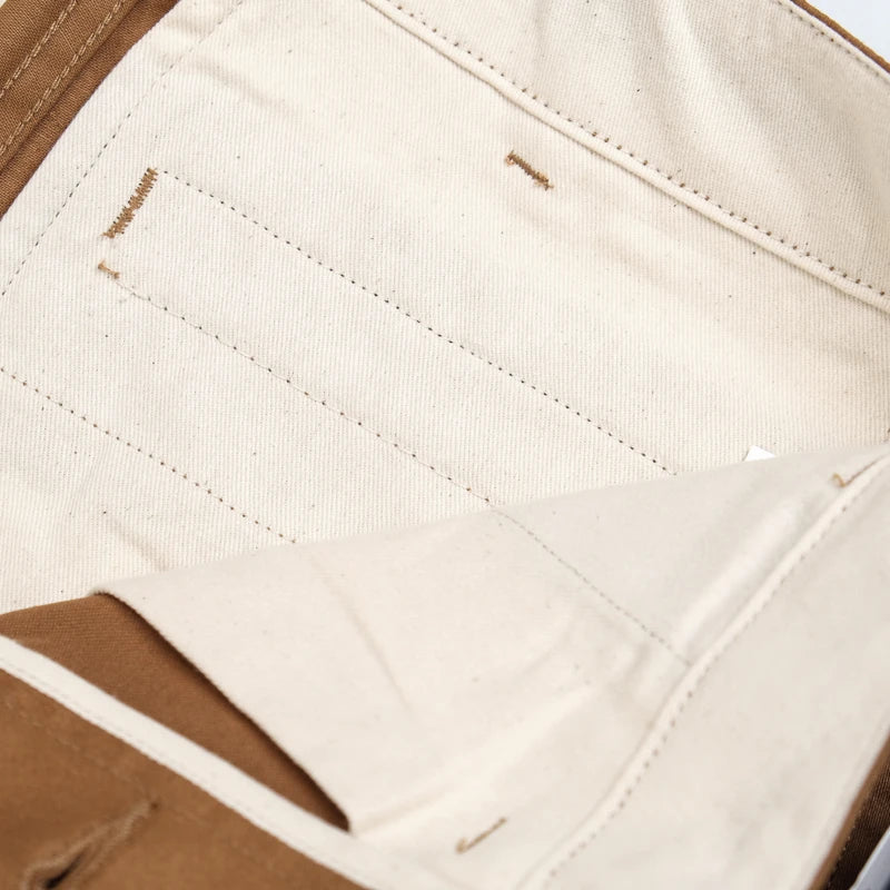 High Waist Wide Leg Khaki Pants American Retro Military Sle Chino Cuffed Double Silk Luster Straight Leg Workwear Trousers