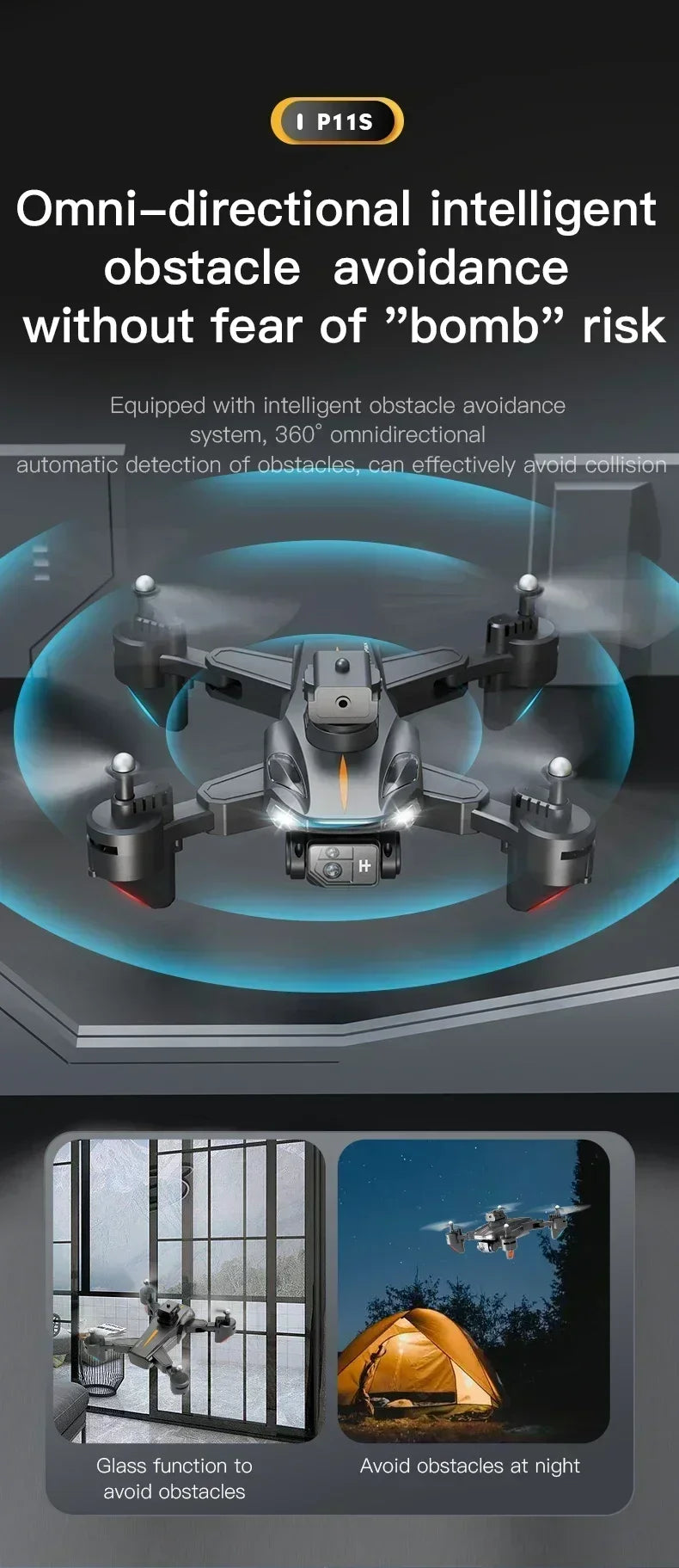 New P11 Max GPS Drone 8K HD 5G Professional Aerial Photography Dual Camera Obstacle Avoidanc Brushless Quadrotor 20000M 2026