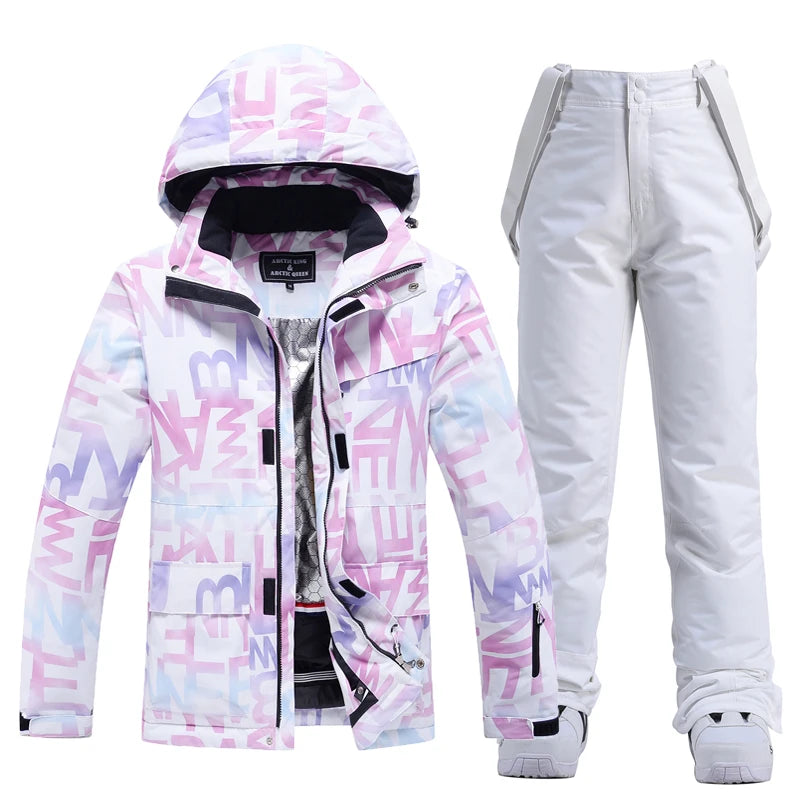 Ski Suit Women Winter Warm Waterproof Outdoor Sports Snow Jackets and Pants Hot Ski Equipment Snowboard Down Jacket Female Brand