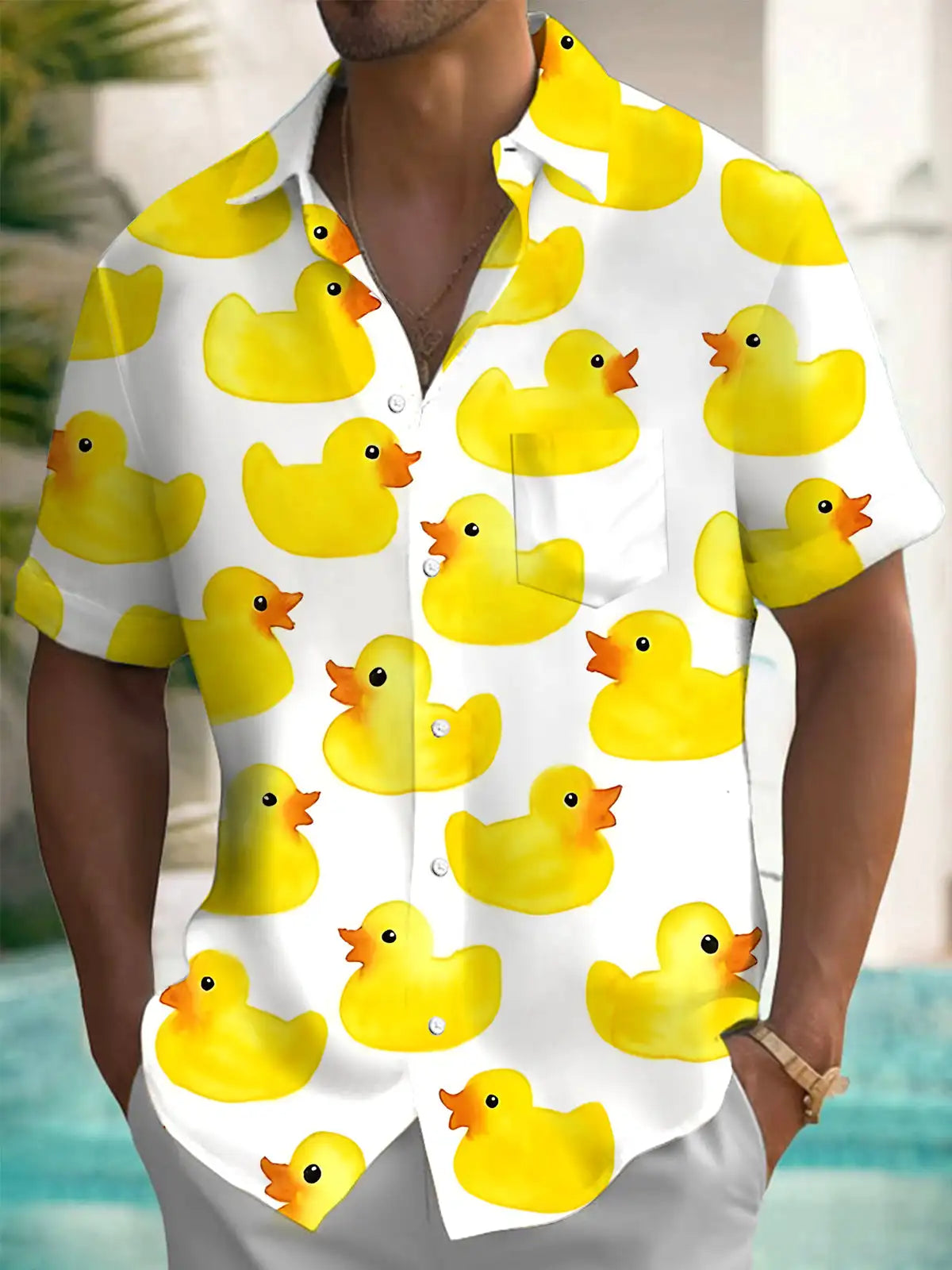 New Hawaii Spring/Summer Fashion Leisure Street Walk Tourist Beach Printed Full Open Short Sleeve Button Shirt, Quick Shipping