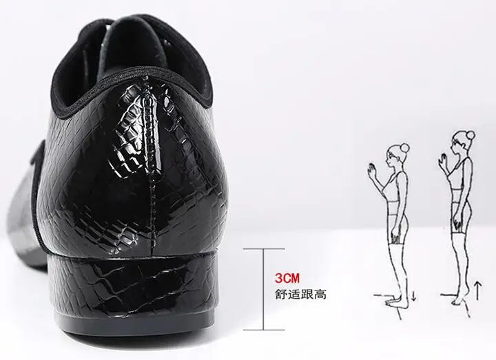 XIHAHA New Fashion Style Men's Latin Dance Shoes Leather Ballroom Tango Male Latin Dancing Shoe for Man Boy Sneaker Jazz Shoes