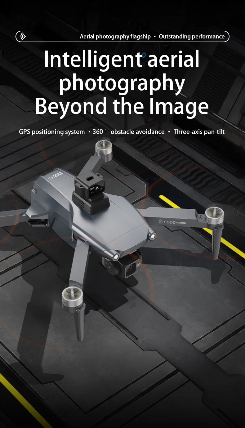 New L600 Pro Max Professional Drone With 8K Camera 3-Axis Gimbal WIFI 360° Obstacle Avoidance Large Screen FPV Brushless RC Dron